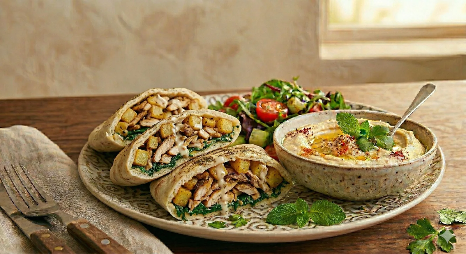 Chicken Shawarma & Batata Hara 1