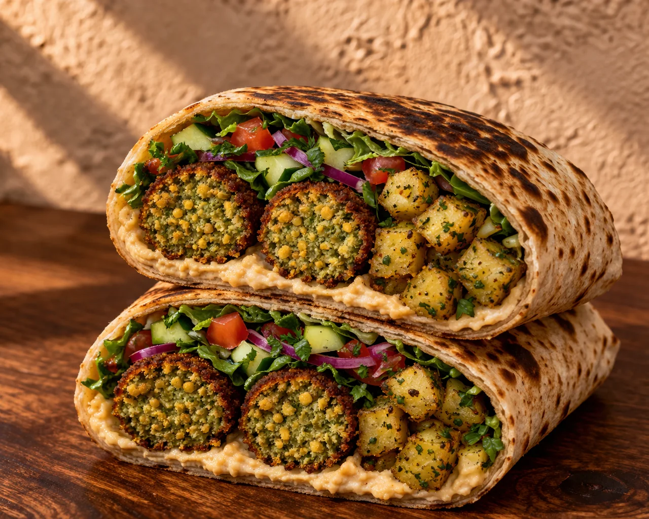 Falafel, Homous & Batata Hara 2