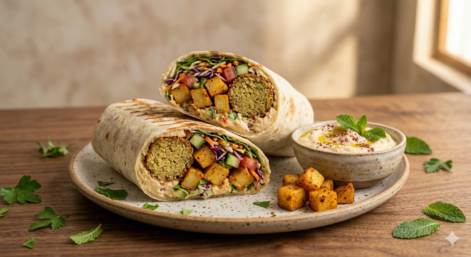 Falafel, Homous & Batata Hara 1